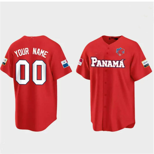 Custom Panama Baseball 2023 World Baseball Classic Jersey Men Women Youth ¨C Red Stitches Baseball Jerseys