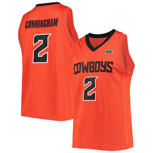 O.State Cowboys #2 Cade Cunningham Original Retro Brand Alumni Commemorative Replica Basketball Jersey Orange Stitched American College Jerseys