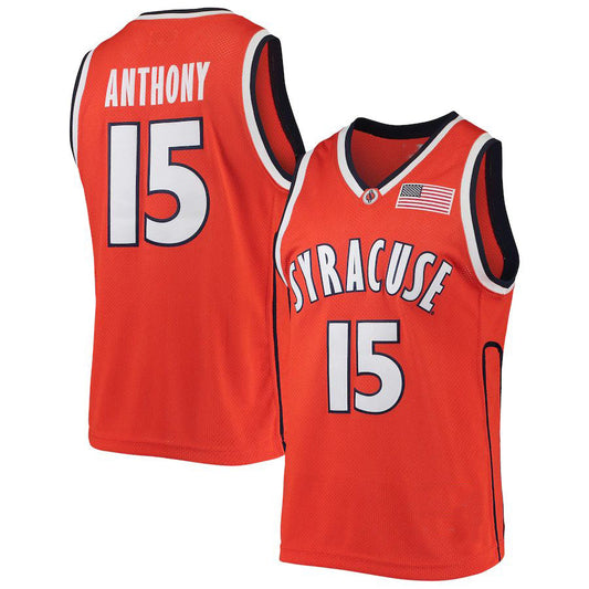 S.Orange #15 Carmelo Anthony Original Retro Brand Alumni Commemorative Classic Basketball Jersey Orange Stitched American College Jerseys