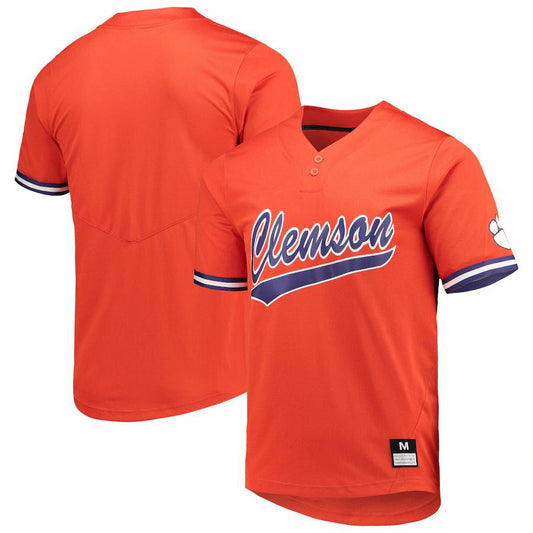 C.Tigers Unisex Two-Button Replica Softball Jersey Orange Stitched American College Jerseys