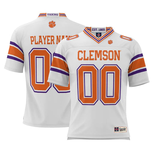 Custom C.Tigers ProSphere NIL Pick-A-Player Football Jersey White American Stitched College Jerseys