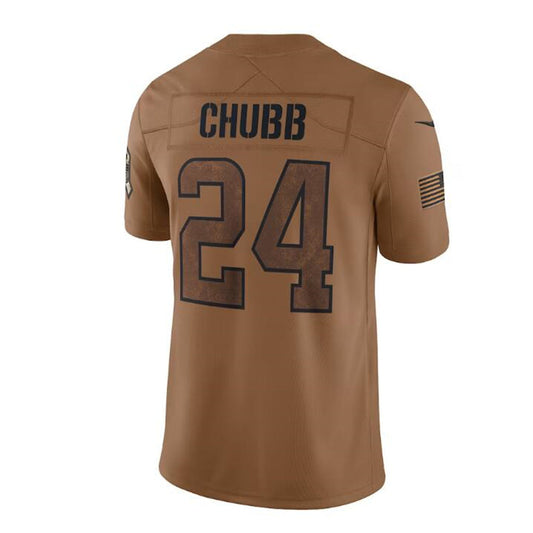 C.Browns #24 Nick Chubb Brown 2023 Salute To Service Limited Jersey Stitched American Football Jerseys