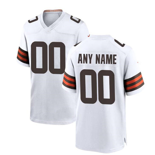 Custom C.Brown White Game Jersey Stitched American Football Jerseys