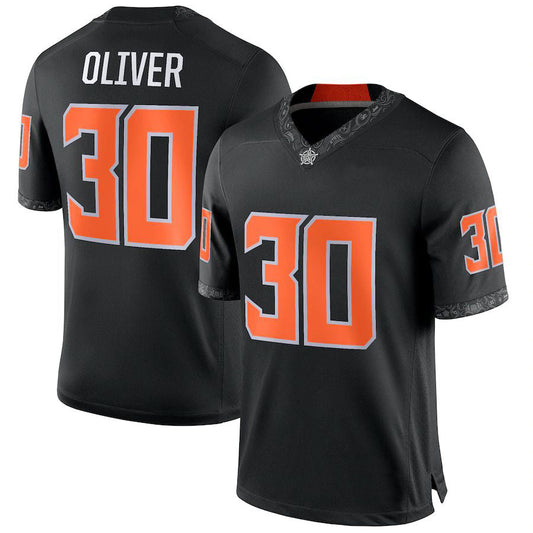 O.State Cowboys #30 Collin Oliver NIL Replica Football Jersey  Black Stitched American College Jerseys