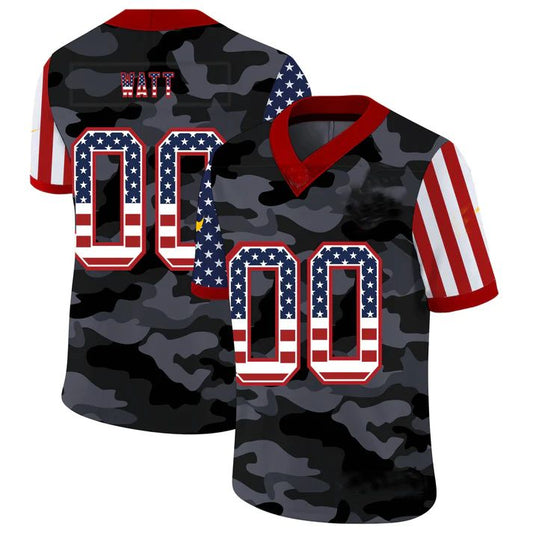 Custom B.Ravens  American Team 32 and Number and Name 2020 Camo Salute to Service Limited Jersey Stitched American Football Jerseys