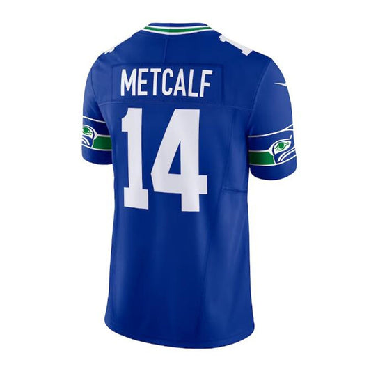 S.Seahawks #14 DK Metcalf Throwback Vapor F.U.S.E. Limited Jersey - Royal Stitched American Football Jerseys