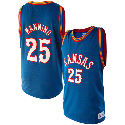 K.Jayhawks #25 Danny Manning Original Retro Brand Alumni Basketball Jersey Royal Stitched American College Jerseys