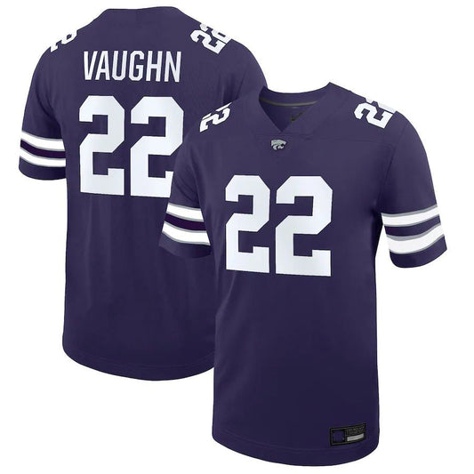 K.State Wildcats #22 Deuce Vaughn NIL Replica Football Jersey Purple Stitched American College Jerseys