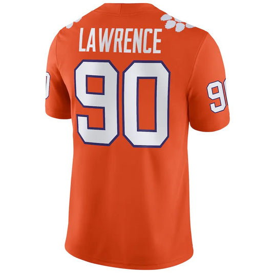 C.Tigers #90 Dexter Lawrence Alumni Player Jersey Orange Stitched American College Jerseys