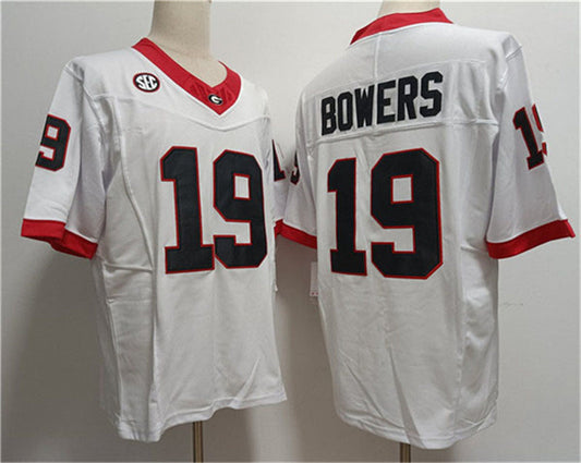 G.Bulldogs #19 Brock Bowers White Stitched Jersey College Jerseys