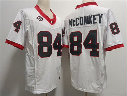 G.Bulldogs #84 Ladd McConkey White Stitched Jersey College Jerseys