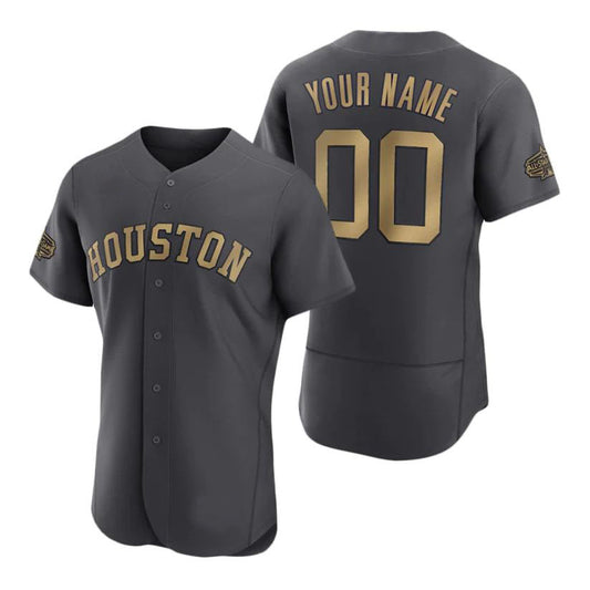 Custom Houston Astros Baseball Jerseys Gray 2022 All Star Game Stitched Jerseys Elite