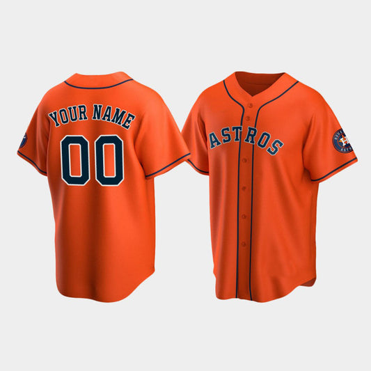 Custom Houston Astros Baseball Jerseys Orange Stitched Jerseys LOGO