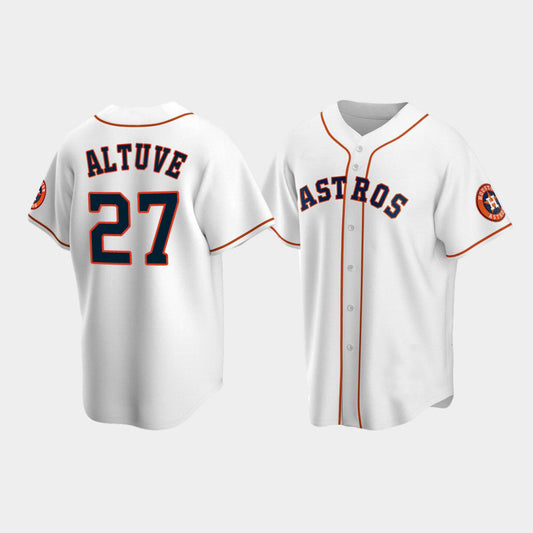 Baseball Houston Astros #27 Jose Altuve White Stitched Jerseys
