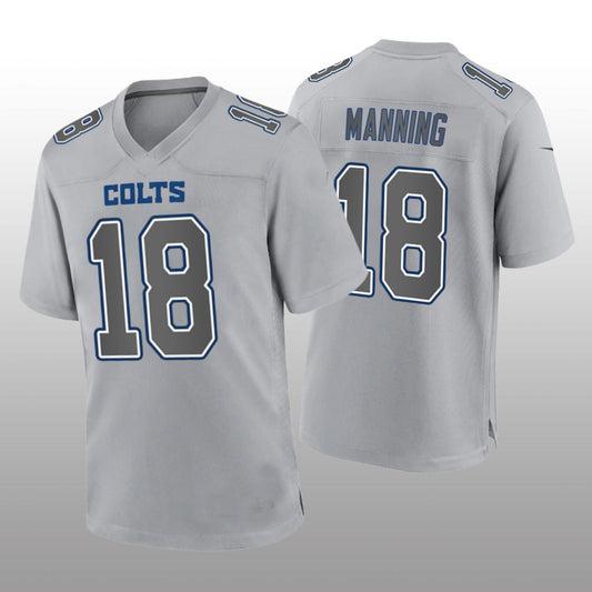IN.Colts #18 Peyton Manning Gray Game Atmosphere Jersey Stitched American Football Jerseys