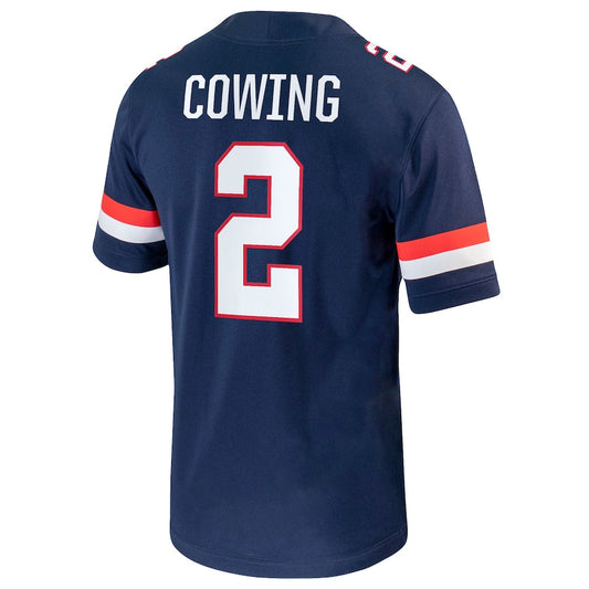 A.Wildcats #2 Jacob Cowing NIL Replica Football Jersey Navy Stitched American College Jerseys