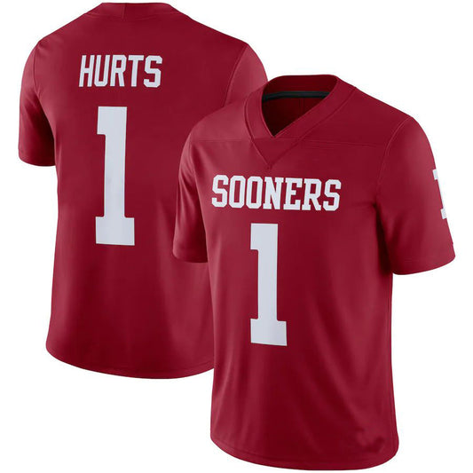 O.Sooners #1 Jalen Hurts Alumni Player Jersey Crimson Football Jersey Stitched American College Jerseys