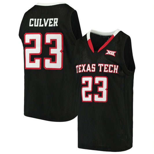 T.Tech Red Raiders #23 Jarrett Culver Original Retro Brand Alumni Basketball Jersey  Black Stitched American College Jerseys
