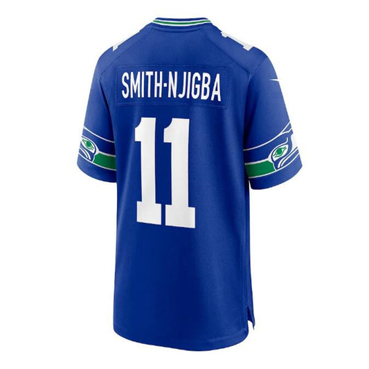 S.Seahawks #11 Jaxon Smith-Njigba Throwback Player Game Jersey - Royal Stitched American Football Jerseys
