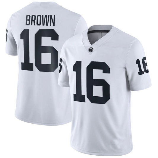 P.State Nittany Lions #16 Ji'Ayir Brown NIL Replica Football Jersey White Stitched American College Jerseys