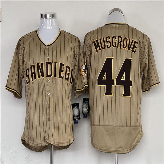 San Diego Padres #44 Joe Musgrove  Road  Replica Jersey - Brown Baseball Jerseys