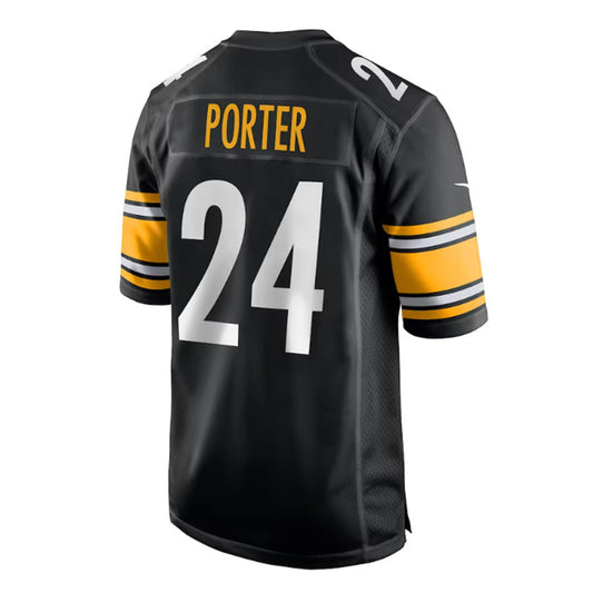 P.Steelers #24 Joey Porter Jr. 2023 Draft Pick Game Jersey - Black Stitched American Football Jerseys