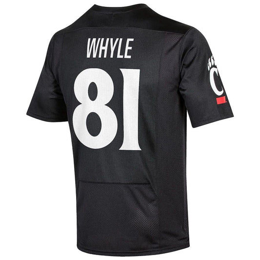 C.Bearcats #81 Josh Whyle Under Armour NIL Replica Football Jersey Black Stitched American College Jerseys