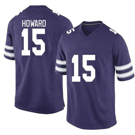 K.State Wildcats #15 Will Howard NIL Replica Football Jersey Purple Stitched American College Jerseys