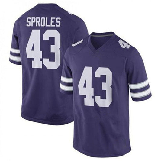 K.State Wildcats #43 Darren Sproles NIL Replica Football Jersey Purple Stitched American College Jerseys