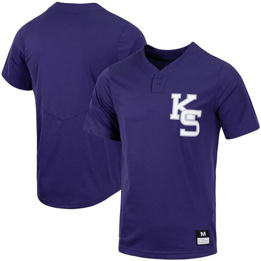 K.State Wildcats Replica Two-Button Baseball Jersey Purple Stitched American College Jerseys