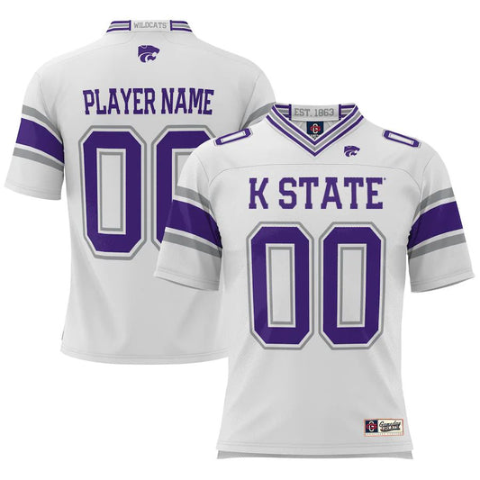 Custom K.State Wildcats ProSphere NIL Pick-A-Player Football Jersey White American Stitched College Jerseys