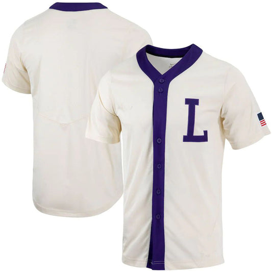 L.Tigers Replica Full-Button Baseball Jersey Natural Stitched American College Jerseys