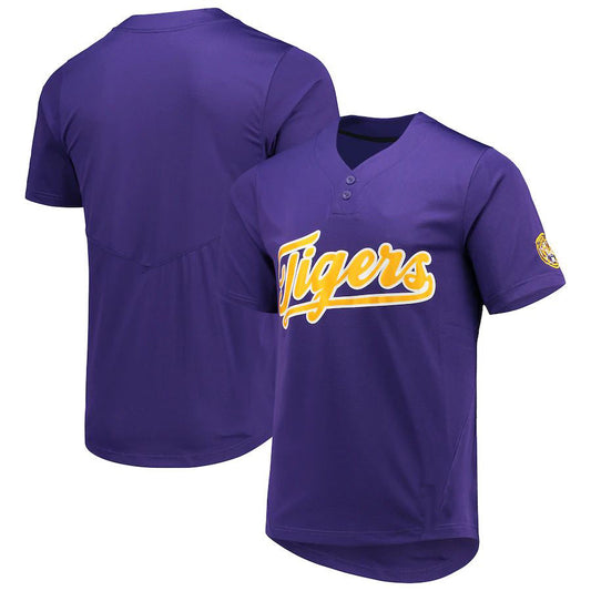 L.Tigers Unisex Two-Button Replica Softball Jersey Purple Stitched American College Jerseys
