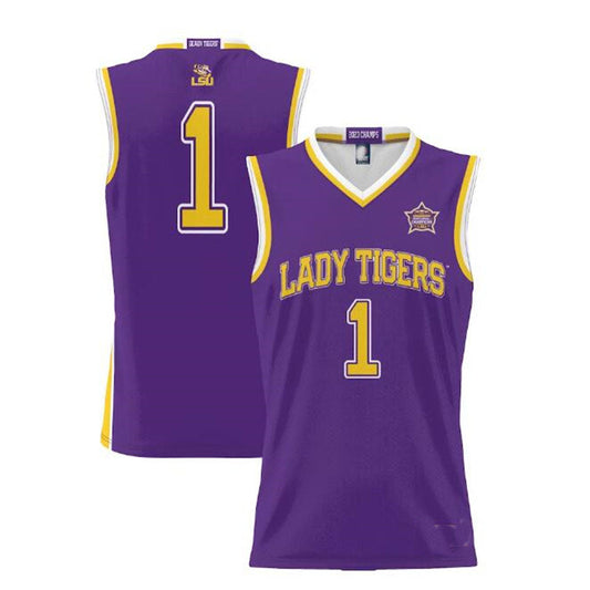 #1 L.Tigers ProSphere 2023 Basketball National Champions Basketball Jersey - Purple Stitched American College Jerseys