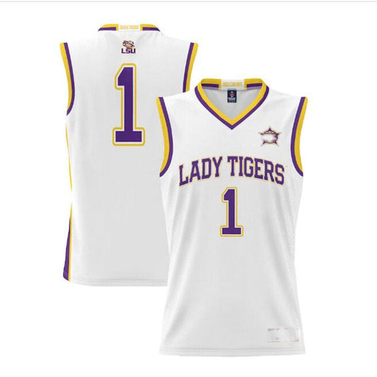 #1 L.Tigers ProSphere 2023 Basketball National Champions Basketball Jersey - White Stitched American College Jerseys