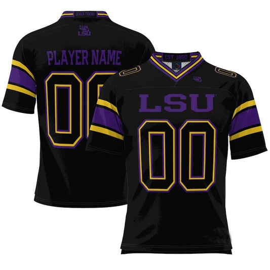 Custom L.Tigers ProSphere NIL Pick-A-Player Football Jersey Black American Stitched College Jerseys