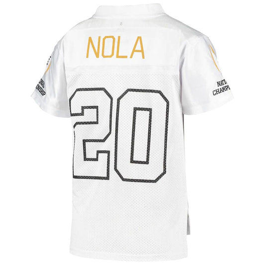 LSU Tigers vs #20 C.Tigers Fanatics Branded 2020 CFP National Championship Matchup Replica Jersey White Stitched American College Jerseys