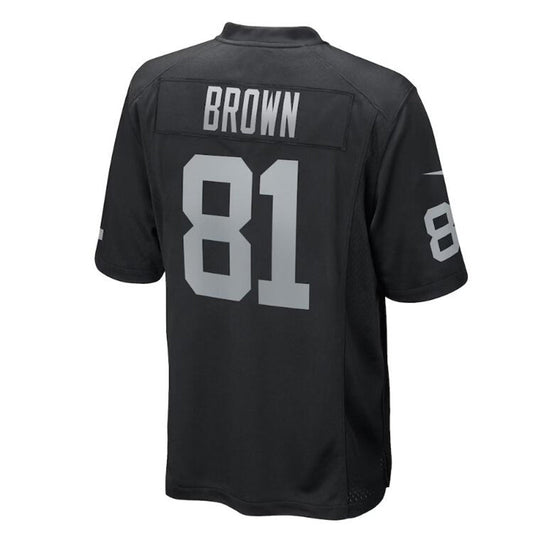 LV. Raiders #81 Tim Brown Black Game Retired Player Jersey Stitched American Football Jerseys