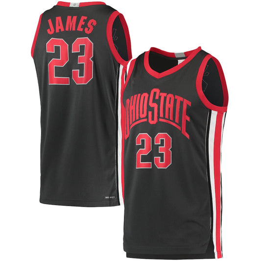 O.State Buckeyes #23 LeBron James Limited Basketball Jersey Charcoal Black Stitched American College Jerseys