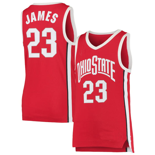 O.State Buckeyes #23 LeBron James Replica Basketball Jersey Scarlet Stitched American College Jerseys