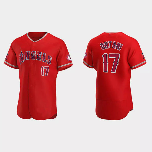 Los Angeles Angels #17 Shohei Ohtani 2020 Alternate Authentic Jersey ¨C Red Men Youth Women Baseball Jerseys