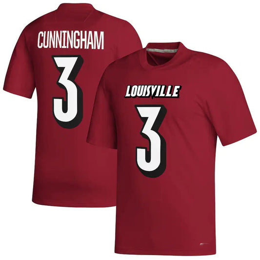 L.Cardinals #3 Malik Cunningham NIL Replica Football Jersey  Red Stitched American College Jerseys