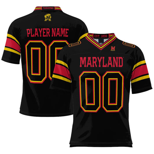 Custom M.Terrapins ProSphere NIL Pick-A-Player Football Jersey Black American Stitched College Jerseys