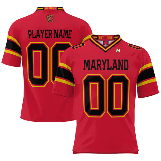 Custom M.Terrapins ProSphere NIL Pick-A-Player Football Jersey  Red American Stitched College Jerseys