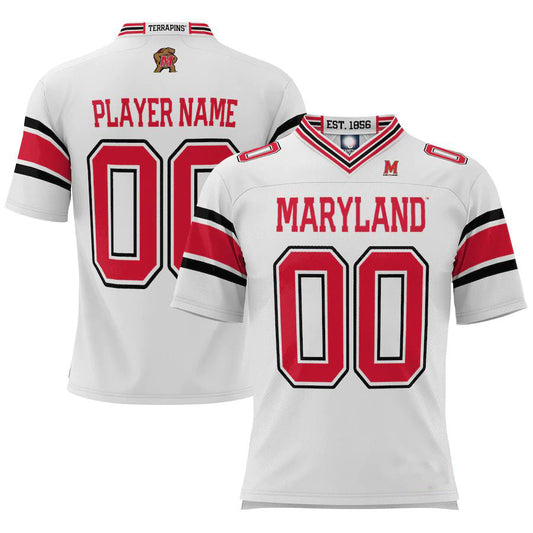 Custom M.Terrapins ProSphere NIL Pick-A-Player Football Jersey White American Stitched College Jerseys