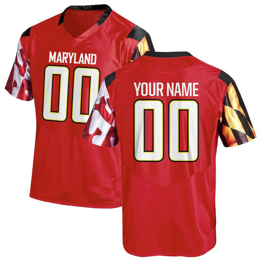 Custom M.Terrapins Under Armour Replica Jersey  Football Jersey  Red American Stitched College Jerseys