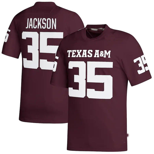 T.A&M Aggies #35 McKinnley Jackson NIL Replica Football Jersey Maroon Stitched American College Jerseys