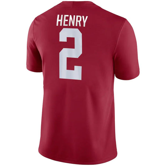 A.Crimson Tide #2 Derrick Henry Crimson Game Jersey Stitched American College Jerseys