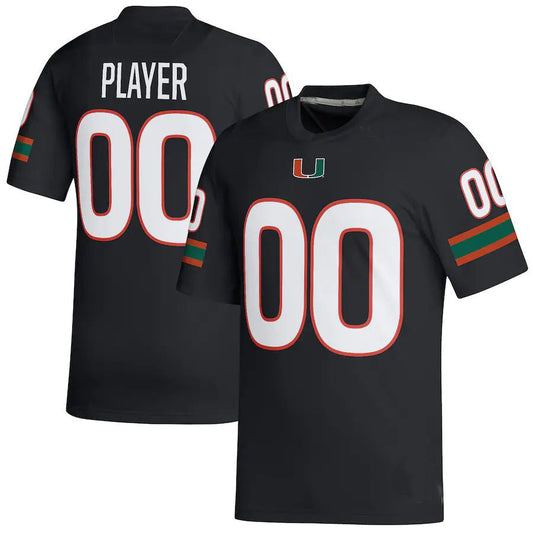 Custom M.Hurricanes Pick-A-Player NIL Replica Black Football Jersey American Stitched College Jerseys