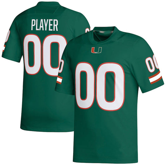 Custom M.Hurricanes Pick-A-Player NIL Replica Green Football Jersey American Stitched College Jerseys